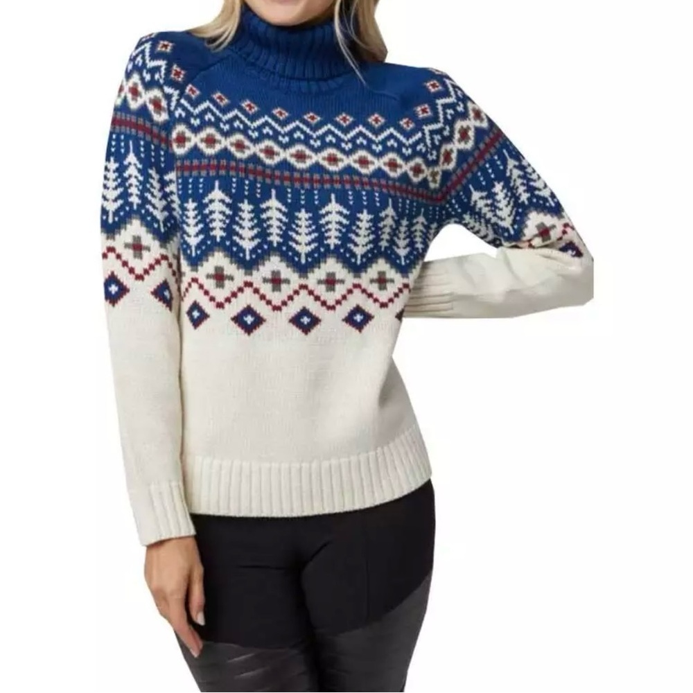 NWT AlpNRock Logan Fair Isle Sweater Women's Sz XXL Rare Unisex Blue Ivory $298